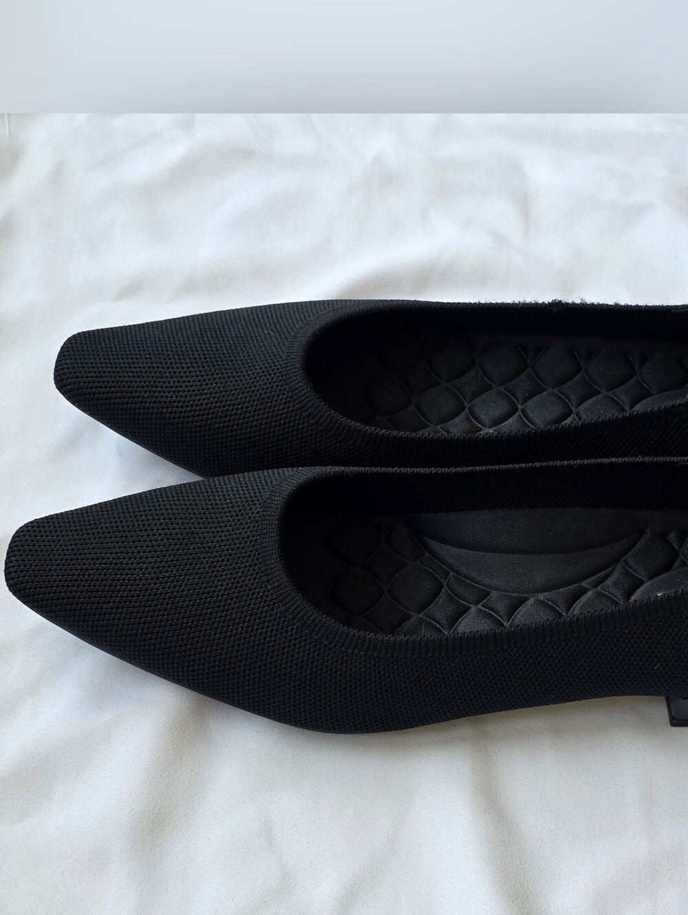 Classic Black Square Toe Knit Flats (Vivaia Minnie Pro) size 40.5 / 9-9.5